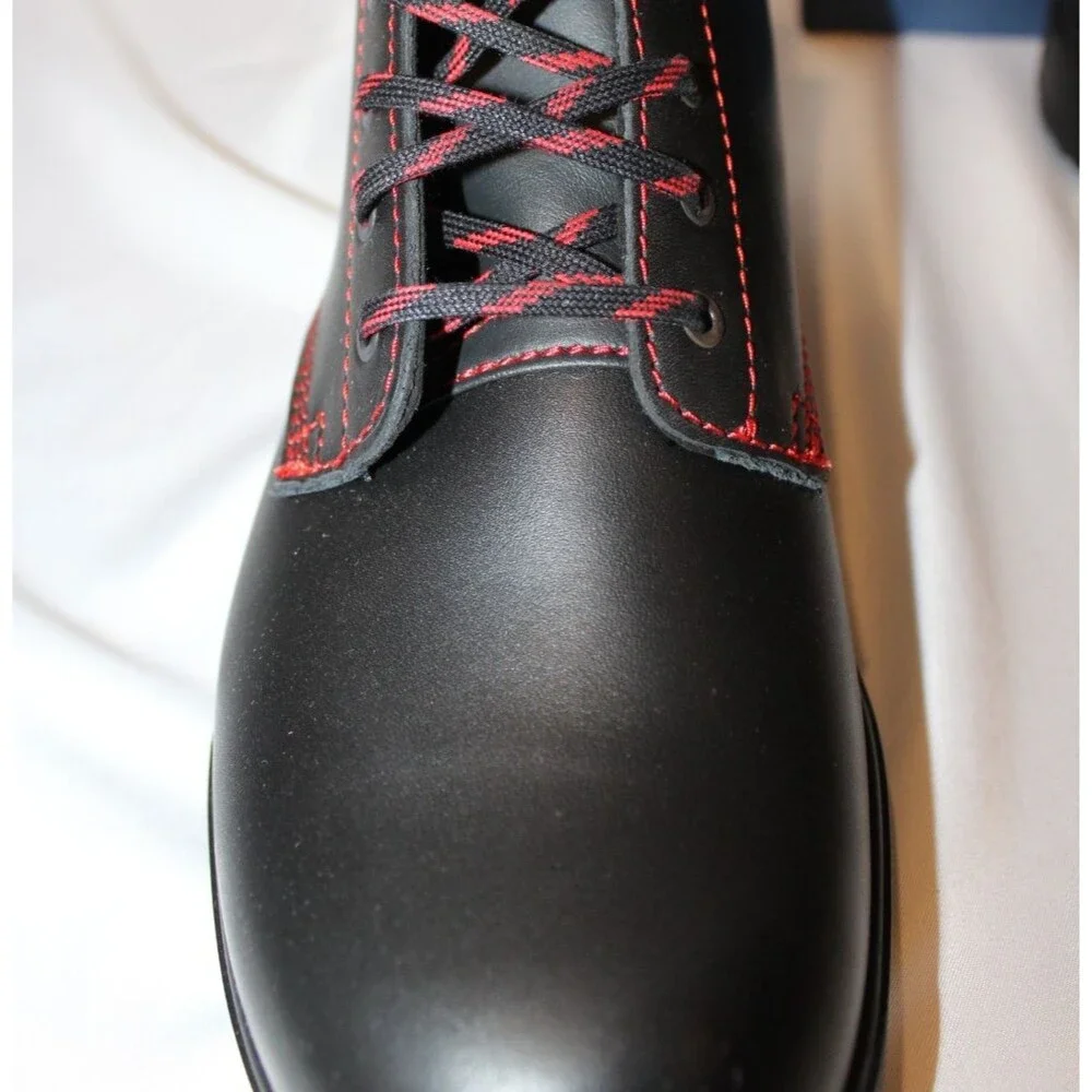 Blundstone Women's Leather Lace Up Gore Boots 2325 BLACK RED NIB‎